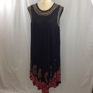 Black Muu Muu Style Sleeveless Dress One Size